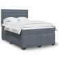 Preview: ARDEBO.de - Boxspringbett mit Matratze Dunkelgrau 140x200 cm Samt