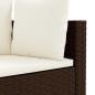 Preview: 4-tlg. Garten-Sofagarnitur mit Kissen Braun Poly Rattan