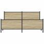 Preview: Metallbett ohne Matratze Sonoma-Eiche 200x200 cm