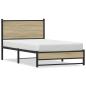 Preview: Metallbett ohne Matratze Sonoma-Eiche 100x190 cm