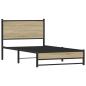 Preview: Metallbett ohne Matratze Sonoma-Eiche 100x190 cm