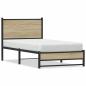 Preview: Metallbett ohne Matratze Sonoma-Eiche 80x200 cm