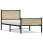 Preview: Metallbett ohne Matratze Sonoma-Eiche 75x190 cm