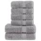 Preview: 6 tlg. Premium-Handtuch-Set SOLUND Grau 600 g/m²