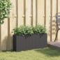 Preview: Hochbeet mit 2 Fächern Schwarz 90x20x40 cm Poly Rattan