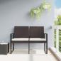 Preview: ARDEBO.de - Gartenbank 2-Sitzer mit Kissen Braun PP-Rattan