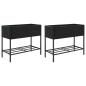 Preview: Hochbeete mit Ablage 2 Stk. Schwarz 90x40x75 cm Poly Rattan