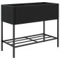 Preview: Hochbeete mit Ablage 2 Stk. Schwarz 90x40x75 cm Poly Rattan
