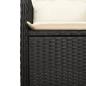 Preview: 7-tlg. Garten-Bistro-Set mit Kissen Schwarz Poly Rattan