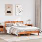 Preview: ARDEBO.de - Massivholzbett ohne Matratze Wachsbraun 160x200 Kiefernholz