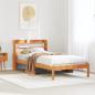 Preview: ARDEBO.de - Bettgestell mit Kopfteil ohne Matratze Wachsbraun 100x200 cm