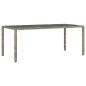 Preview: 7-tlg. Garten-Bistro-Set mit Kissen Grau Poly Rattan