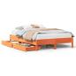Preview: Massivholzbett ohne Matratze Wachsbraun 160x200 Kiefernholz