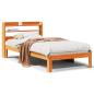 Preview: Massivholzbett ohne Matratze Wachsbraun 100x200 Kiefernholz