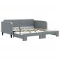 Preview: Tagesbett Ausziehbar Hellgrau 100x190 cm Stoff