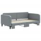 Preview: Tagesbett Ausziehbar Hellgrau 100x190 cm Stoff