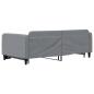 Preview: Tagesbett Ausziehbar Hellgrau 100x190 cm Stoff