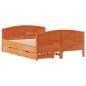 Preview: Massivholzbett ohne Matratze Wachsbraun 140x200 cm Kiefernholz
