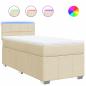 Preview: Boxspringbett mit Matratze Creme 100x200 cm Stoff