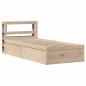 Preview: Massivholzbett mit Kopfteil 90x190 cm Kiefer