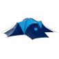 Preview: Campingzelt Stoff 9 Personen Dunkelblau und Blau