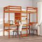 Preview: ARDEBO.de - Hochbett ohne Matratze Wachsbraun 75x190 cm Massivholz Kiefer
