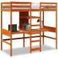Preview: Hochbett ohne Matratze Wachsbraun 75x190 cm Massivholz Kiefer