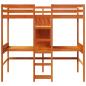 Preview: Hochbett ohne Matratze Wachsbraun 75x190 cm Massivholz Kiefer