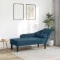 Preview: ARDEBO.de - Chaiselongue mit Kissen Blau Samt