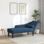 Preview: ARDEBO.de - Chaiselongue mit Kissen Blau Stoff