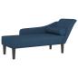 Preview: Chaiselongue mit Kissen Blau Stoff