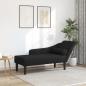 Preview: ARDEBO.de - Chaiselongue mit Kissen Schwarz Stoff