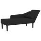 Preview: Chaiselongue mit Kissen Schwarz Stoff