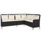 Preview: 2-tlg. Garten-Sofagarnitur mit Auflagen Schwarz Poly Rattan