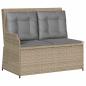 Preview: 3-tlg. Garten-Lounge-Set mit Kissen Beige Poly Rattan