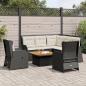 Preview: ARDEBO.de - 5-tlg. Garten-Lounge-Set mit Kissen Schwarz Poly Rattan