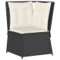 Preview: 5-tlg. Garten-Lounge-Set mit Kissen Schwarz Poly Rattan