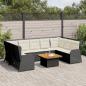 Preview: ARDEBO.de - 7-tlg. Garten-Lounge-Set mit Kissen Schwarz Poly Rattan
