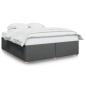 Preview: Bettgestell ohne Matratze Dunkelgrau 200x200 cm Stoff