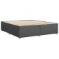 Preview: Bettgestell ohne Matratze Dunkelgrau 200x200 cm Stoff