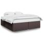 Preview: Bettgestell ohne Matratze Dunkelbraun 180x200 cm Stoff