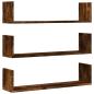 Preview: Wandregale 3 Stk. Räuchereiche 80x18x18 cm Holzwerkstoff