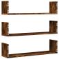 Preview: Wandregale 3 Stk. Räuchereiche 80x18x18 cm Holzwerkstoff