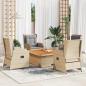 Preview: ARDEBO.de - 5-tlg. Garten-Lounge-Set mit Kissen Beige Poly Rattan