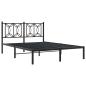 Preview: Bettgestell mit Kopfteil Metall Schwarz 140x190 cm