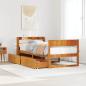 Preview: ARDEBO.de - Massivholzbett ohne Matratze Wachsbraun 100x200 Kiefernholz