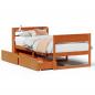 Preview: Massivholzbett ohne Matratze Wachsbraun 100x200 Kiefernholz