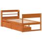 Preview: Massivholzbett ohne Matratze Wachsbraun 100x200 Kiefernholz