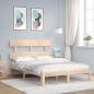 Preview: ARDEBO.de - Bettgestell ohne Matratze Klein Doppelbett Massivholz Kiefer