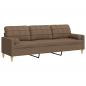 Preview: 3-Sitzer-Sofa mit Zierkissen Braun 210 cm Stoff
